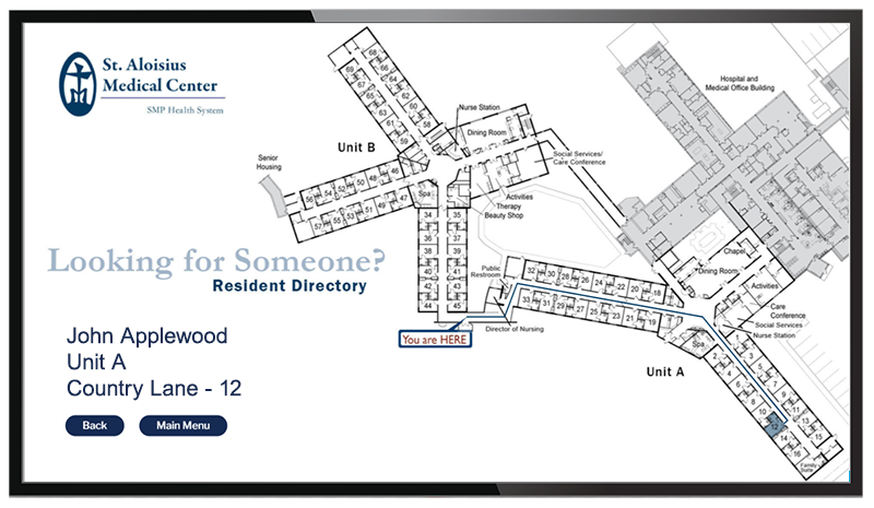 Senior living Digital Singage illustration